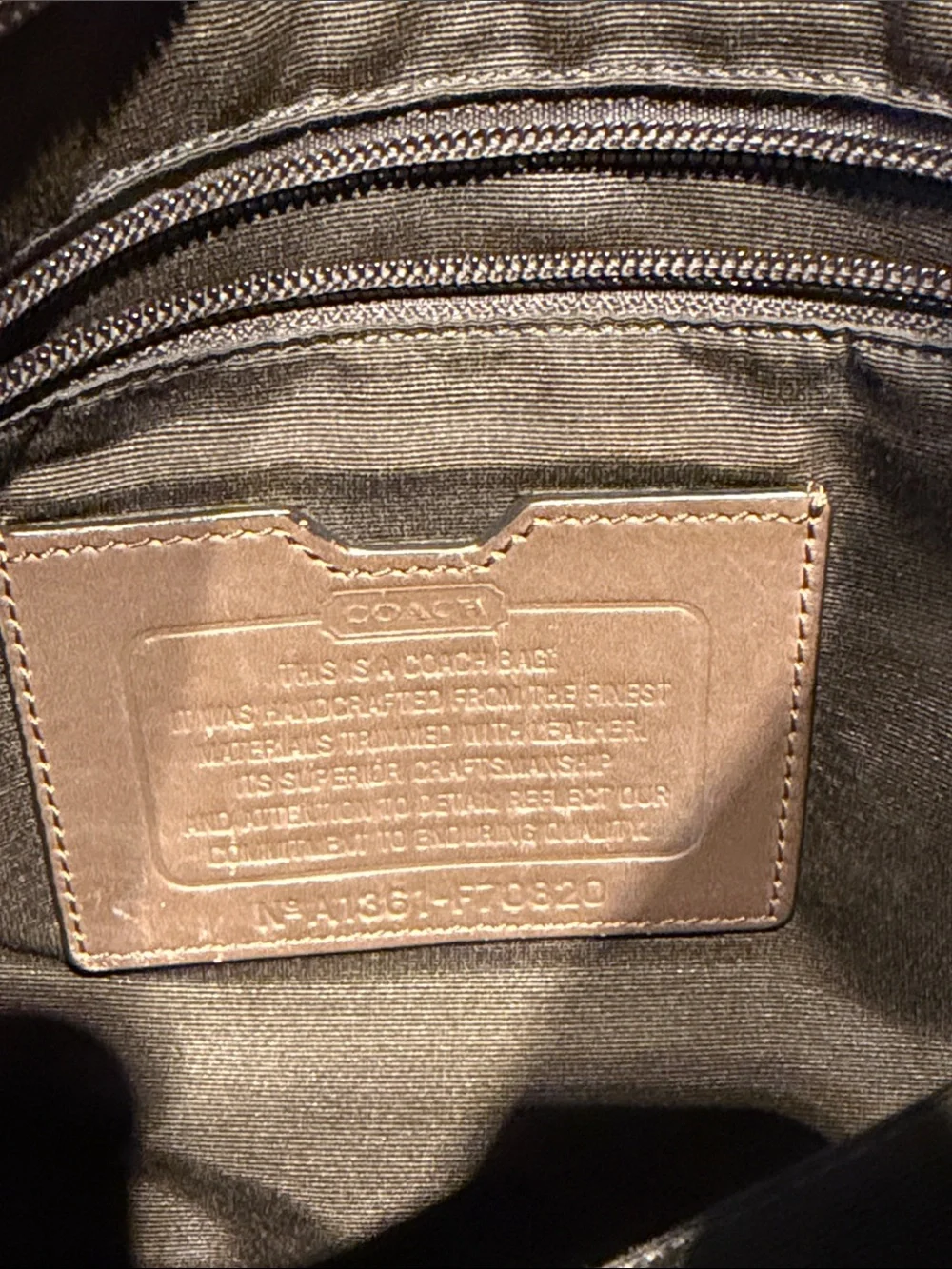 Coach Men's Hobo Tan Canvas Crossbody Bag with Adjustable Black Strap
